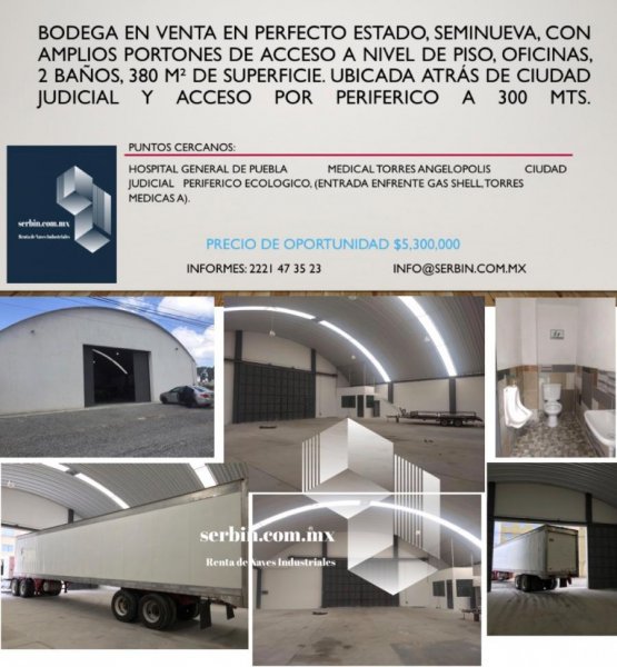 Bodega en Venta en  Puebla, Puebla