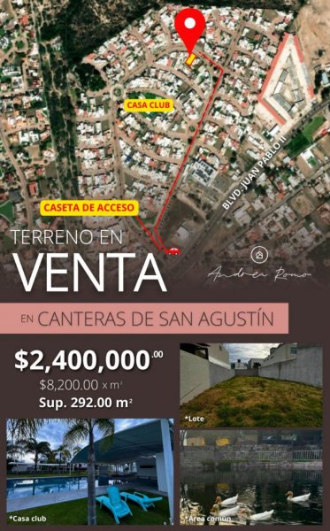 TERRENO HABITACIONAL EN VENTA EN CANTERAS DE SAN AGUSTÍN