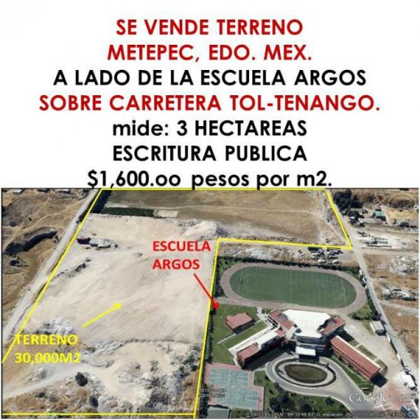 Terreno en Venta en SAN MIGUEL TOTOCUITLAPILCO Metepec, Mexico