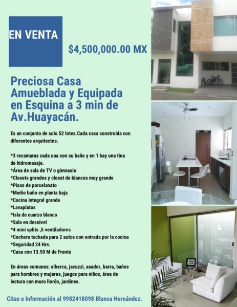 Foto Casa en Venta en Cancún, Quintana Roo - $ 4.500.000 - CAV270227 - BienesOnLine