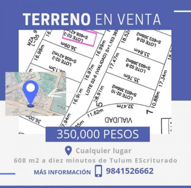 Terreno en Venta en  Tulum, Quintana Roo