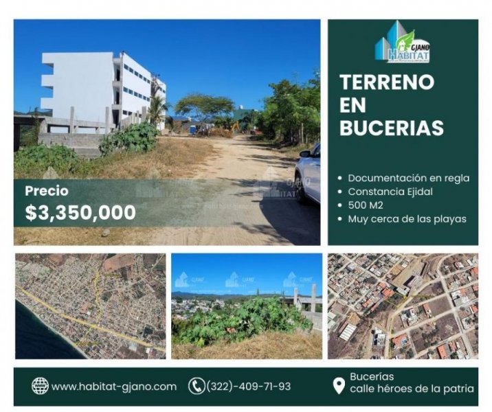 ATENCION INVERSIONISTAS VENDO TERRENO EN BUCERIAS, EN LO ALTO CON HERMOSAS VISTAS AL PUEBLO