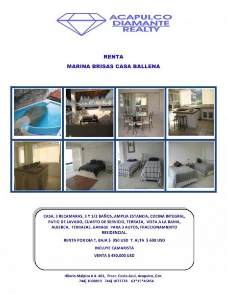 Foto Casa en Renta en Marina Brisas, Acapulco de Juarez, Guerrero - $ 350 - CAR28520 - BienesOnLine