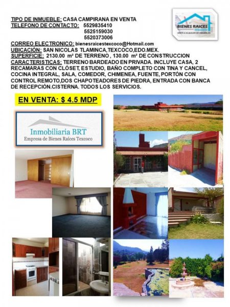 Foto Finca en Venta en SAN NICOLÀS TLAMINCA, Texcoco de Mora, Mexico - FIV230471 - BienesOnLine