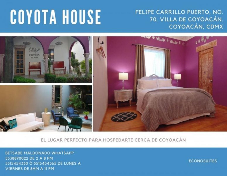 Foto Hotel en Alojamiento en Villa Coyoacán, Coyoacán, Distrito Federal - $ 2.500 - HOA269154 - BienesOnLine