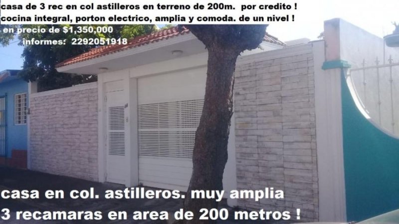 Foto Casa en Venta en col astilleros, Veracruz, Veracruz - $ 1.350.000 - CAV277917 - BienesOnLine