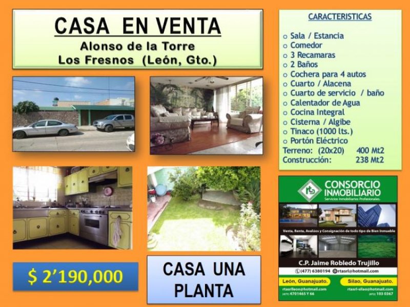 Foto Casa en Venta en LOS FRESNOS, León de los Aldama, Guanajuato - $ 2.190.000 - CAV213918 - BienesOnLine