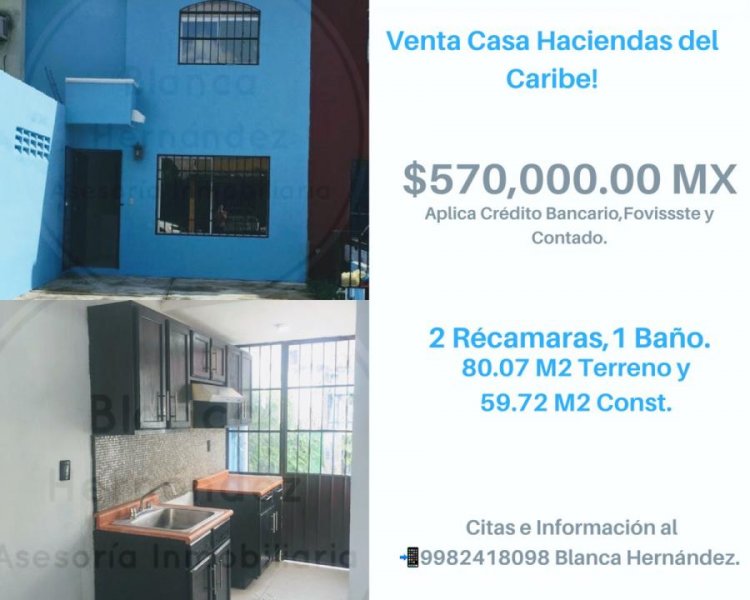 Foto Casa en Venta en Haciendas del Caribe, Cancún, Quintana Roo - $ 570.000 - CAV266333 - BienesOnLine