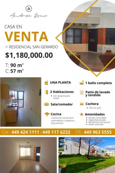 CASA EN VENTA AL SUR DE LA CIUDAD EN RESIDENCIAL SAN GERARDO