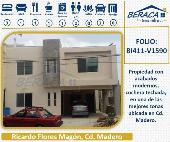 Foto Casa en Venta en RICARDO FLORES MAGÓN, Ciudad Madero, Tamaulipas - $ 1.590.000 - CAV215156 - BienesOnLine