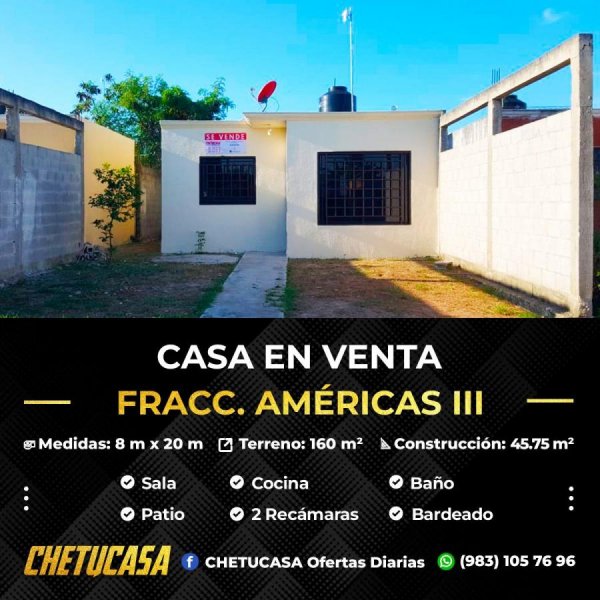 Foto Casa en Venta en Fracc Américas Iii, Othón P Blanco, Quintana Roo - CAV346625 - BienesOnLine