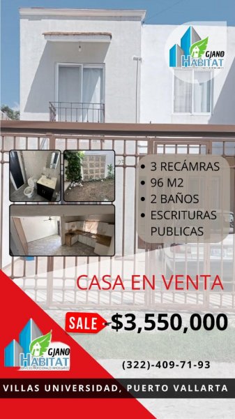 CASA EN VENTA EN VILLAS UNIVERSIDAD PUERTO VALLARTA.