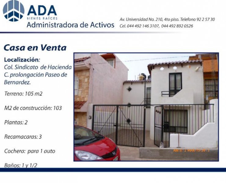 Foto Casa en Venta en Sindicato de Hacienda, Zacatecas, Zacatecas - $ 950.000 - CAV80613 - BienesOnLine