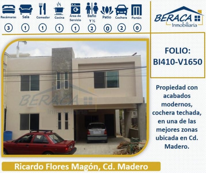 Foto Casa en Venta en RICARDO FLORES MAGÓN, Ciudad Madero, Tamaulipas - $ 1.650.000 - CAV204942 - BienesOnLine