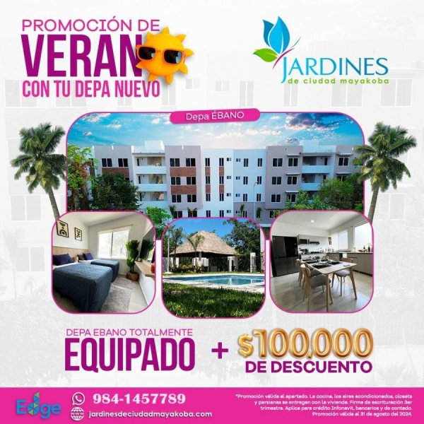 Departamento en Venta en Mayakoba jardines de ciudad Playa del Carmen, Quintana Roo