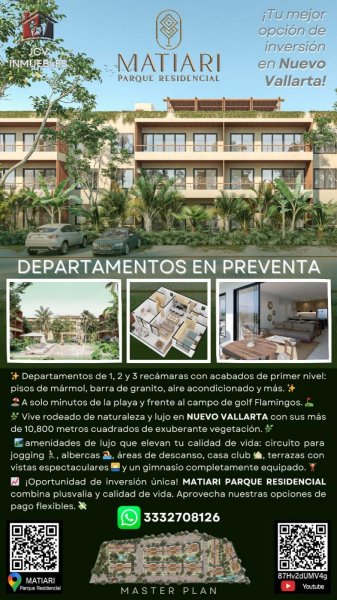 Departamento en Venta en Tondoroque Bucerías, Nayarit