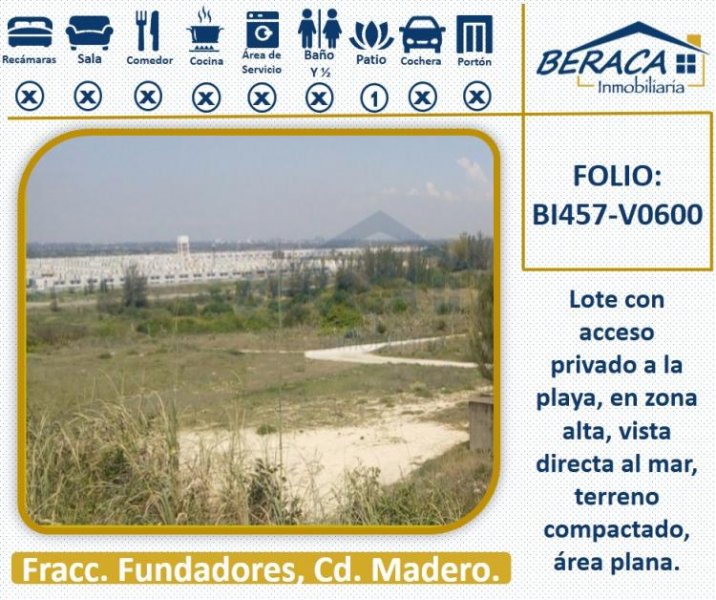 Foto Terreno en Venta en Fundadores, Ciudad Madero, Tamaulipas - $ 600.000 - TEV204826 - BienesOnLine