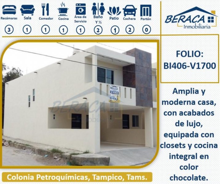 Foto Casa en Venta en Petroquímicas., Tampico, Tamaulipas - $ 1.650.000 - CAV204827 - BienesOnLine