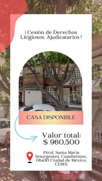 Casa en Venta en ROMA SUR Cuauhtémoc, Distrito Federal