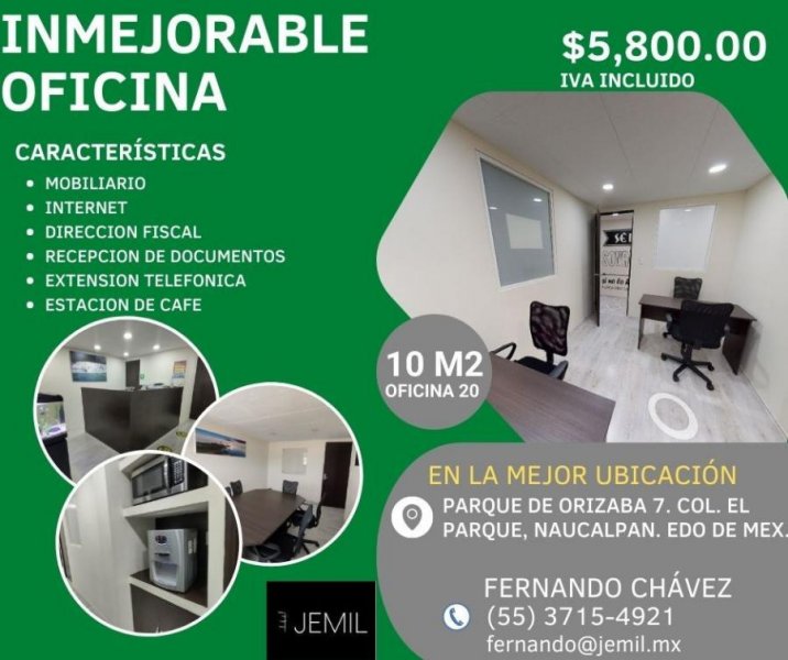 Foto Oficina en Renta en El Parque, Naucalpan de Juárez, Mexico - $ 5.800 - OFR333324 - BienesOnLine