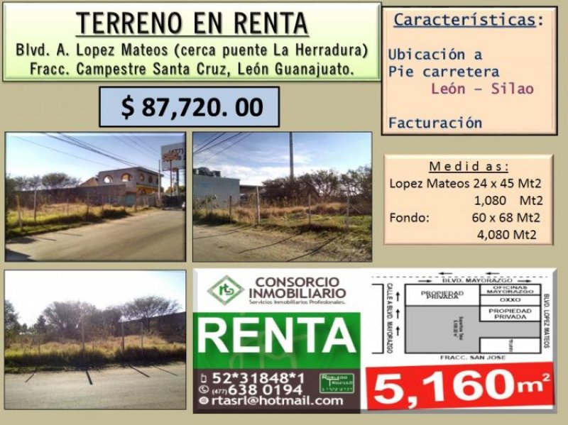 Foto Terreno en Renta en León de los Aldama, Guanajuato - $ 87.720 - TER166780 - BienesOnLine