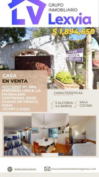 Casa en Venta en san jeronimo Lidice La Magdalena Contreras, Distrito Federal