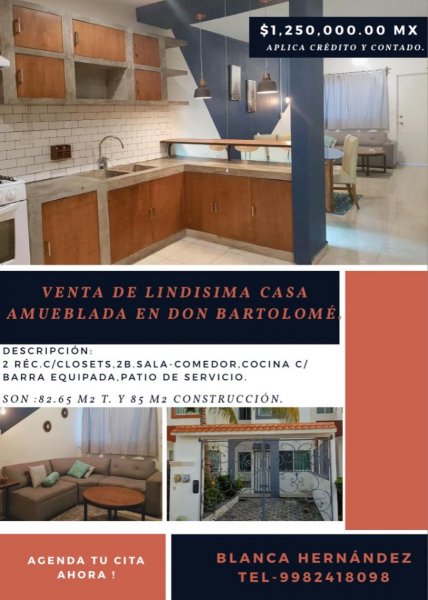 Foto Casa en Venta en Don Bartolomé, Cancún, Quintana Roo - $ 1.250.000 - CAV273708 - BienesOnLine