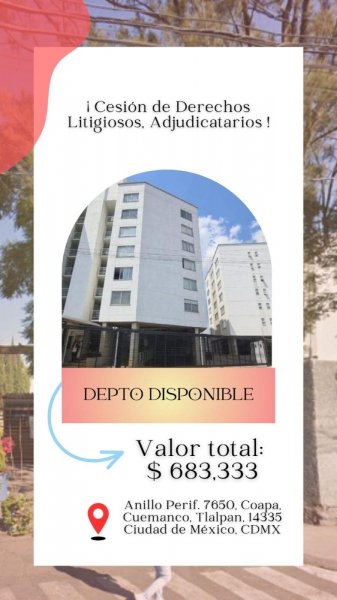 Departamento en Venta en GRANJAS COAPA Tlalpan, Distrito Federal