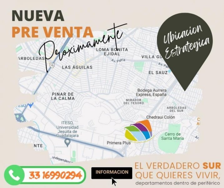 Departamento en Venta en EL TESORO Guadalajara, Jalisco