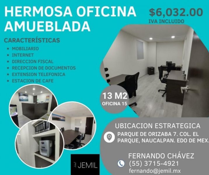 Foto Oficina en Renta en El Parque, Naucalpan de Juárez, Mexico - $ 6.032 - OFR333298 - BienesOnLine