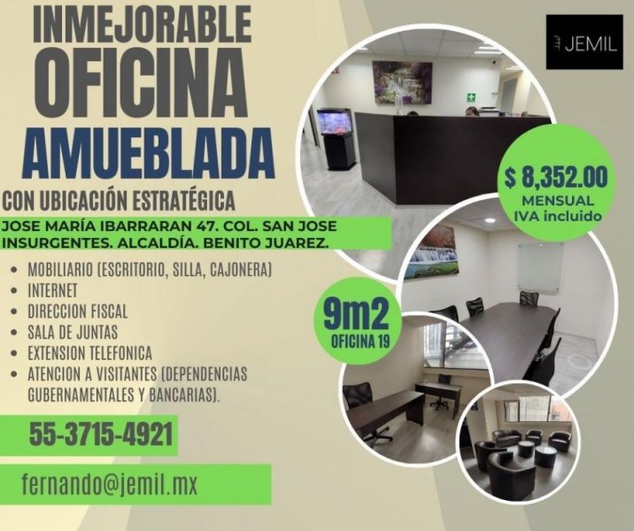 Foto Oficina en Renta en San Jose Insurgentes, Benito Juárez (CDMX), Distrito Federal - $ 8.352 - OFR333264 - BienesOnLine