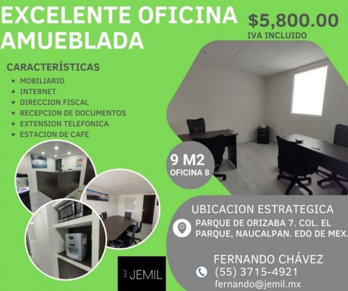 Foto Oficina en Renta en El Parque, Naucalpan de Juárez, Mexico - $ 5.800 - OFR333278 - BienesOnLine