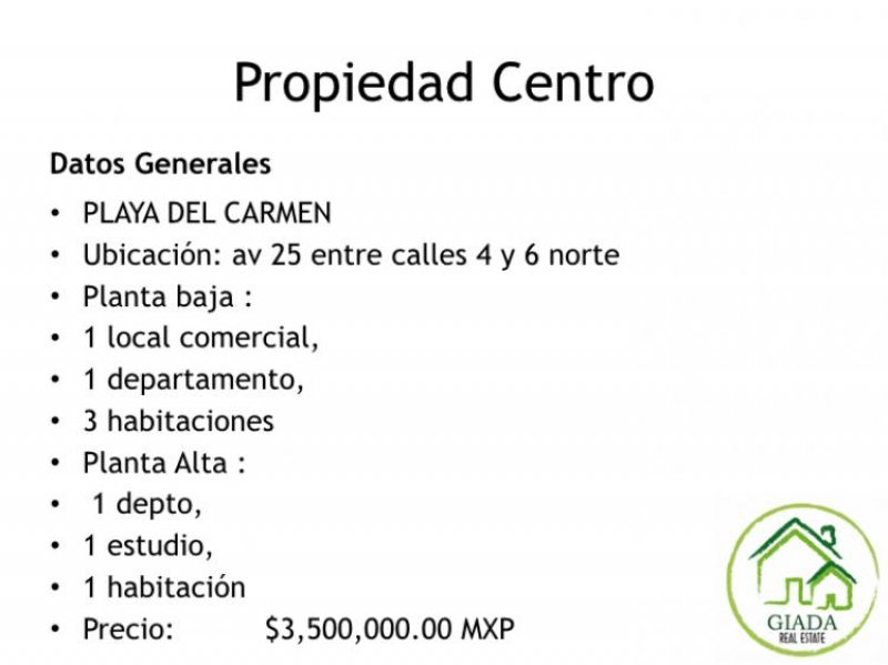 Foto Edificio en Venta en centro, Playa del Carmen, Quintana Roo - $ 3.500.000 - EDV163884 - BienesOnLine