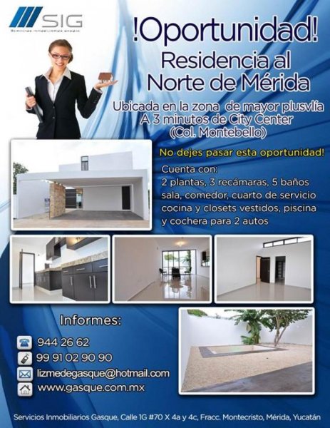 Foto Casa en Venta en Montebello, Mérida, Yucatan - $ 2.150.000 - CAV104158 - BienesOnLine