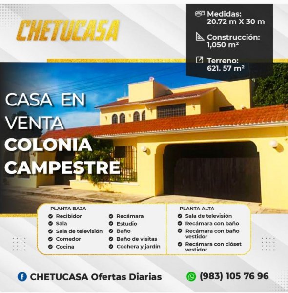 Casa en Venta en Col.Campestrev Chetumal, Quintana Roo