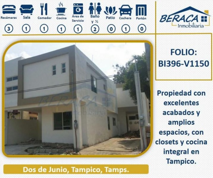 Foto Casa en Venta en dos de junio, Tampico, Tamaulipas - $ 1.150.000 - CAV225173 - BienesOnLine