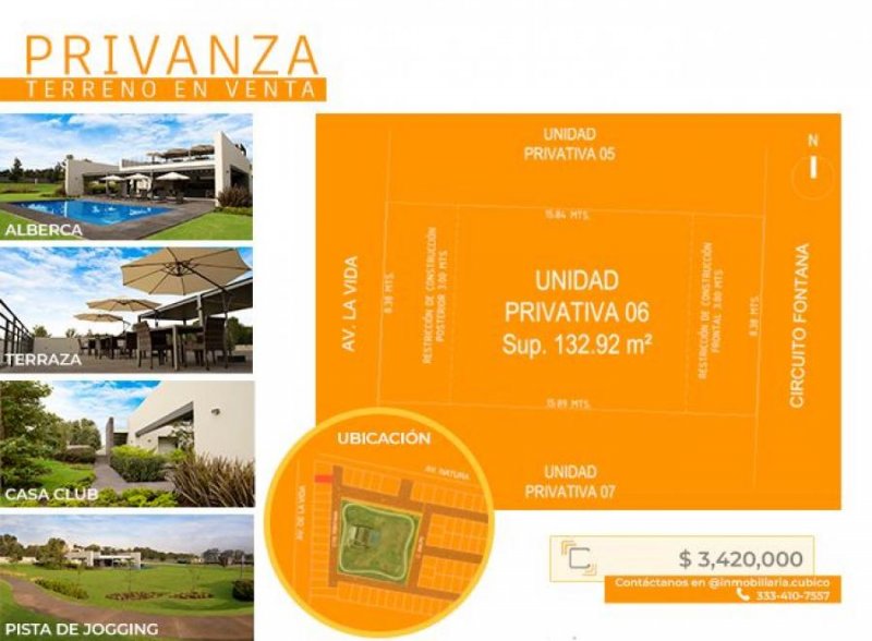 Foto Terreno en Venta en PRIVANZA HABITAT, Zapopan, Jalisco - $ 3.420.000 - TEV342903 - BienesOnLine