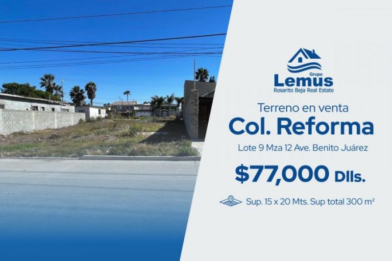 Foto Terreno en Venta en reforma, Rosarito, Baja California - U$D 77.000 - TEV322994 - BienesOnLine