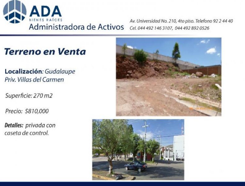 Foto Terreno en Venta en Villas del Carmen, Guadalupe, Zacatecas - $ 810.000 - TEV80927 - BienesOnLine