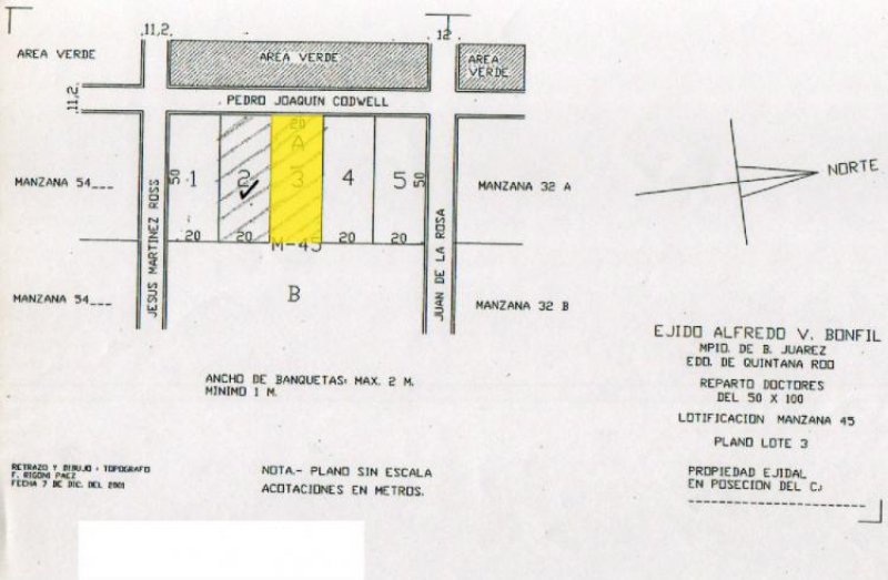 Foto Terreno en Venta en sobre la calle Pedro Joaquín con Jesús Martínez Ro, Cancún, Quintana Roo - TEV150301 - BienesOnLine