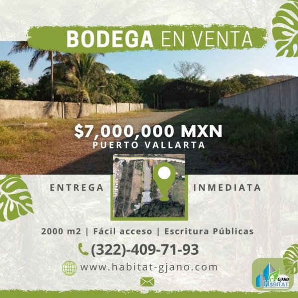 VENDO BODEGA EN PUERTO VALLARTA ,ZONA INDUSTRIAL EN IXTAPA DE 2.000 METROS