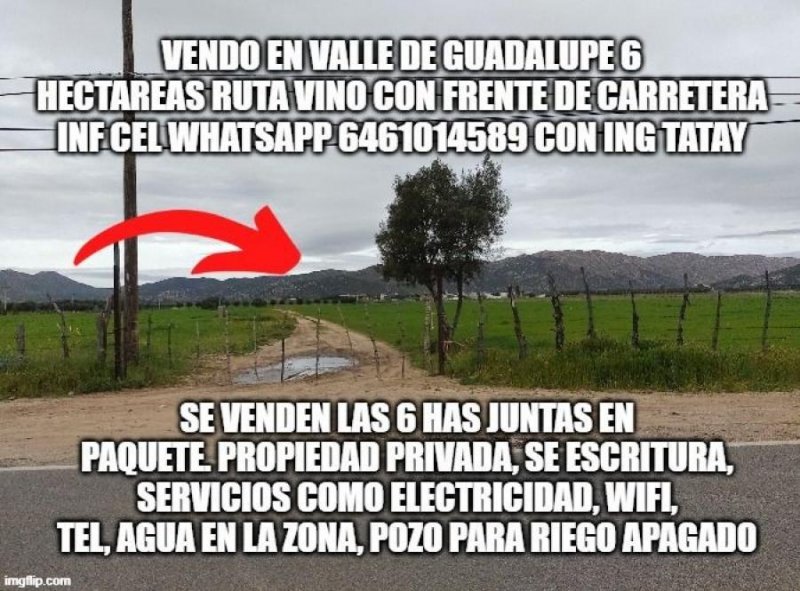 Terreno en Venta en ejido el porvenir, valle de guadalupe Ensenada, Baja California