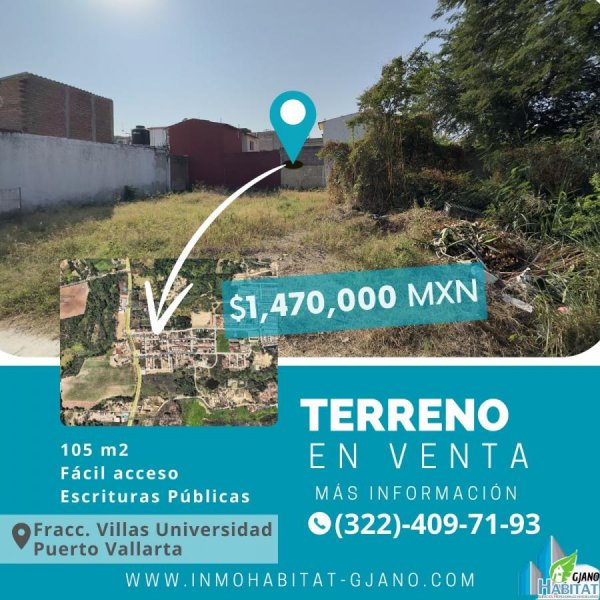 VENDO HERMOSO TERRENO EN PUERTO VALLARTA FRACC. VILLAS UNIVERSIDAD.