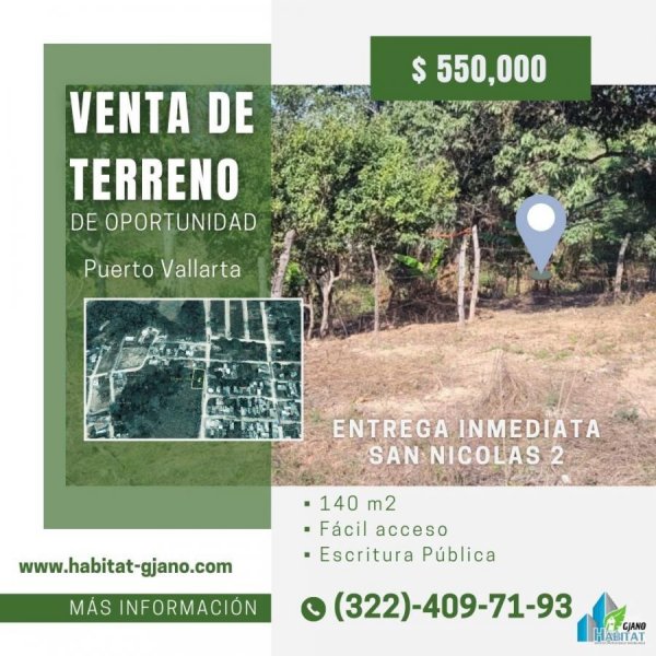 Foto Terreno en Venta en SAN NICOLAS 2, Puerto Vallarta, Jalisco - $ 550.000 - TEV356120 - BienesOnLine