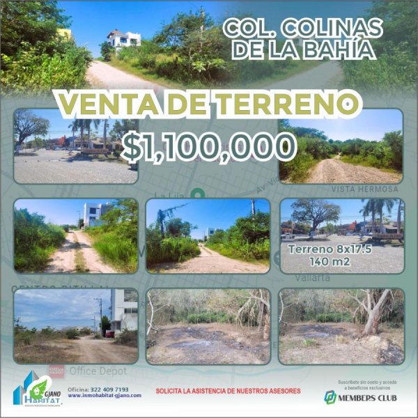 VENDO TERRENO RESIDENCIAL 140 M2. EN PUERTO VALLARTA ESCRITURADO Y SERVICIOS.