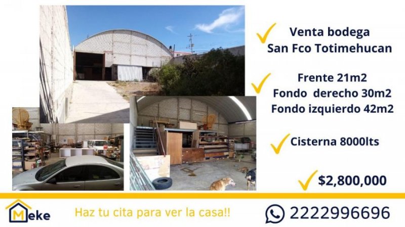 Foto Bodega en Venta en san francisco teotimehuacan, Puebla, Puebla - $ 2.800.000 - BOV340444 - BienesOnLine