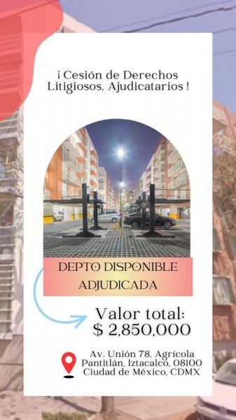 Departamento en Venta en AGRICOLA ORIENTAL Iztacalco, Distrito Federal