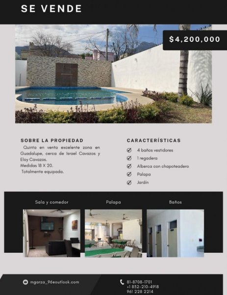 Finca en Venta en Las Palmas Guadalupe, Nuevo Leon