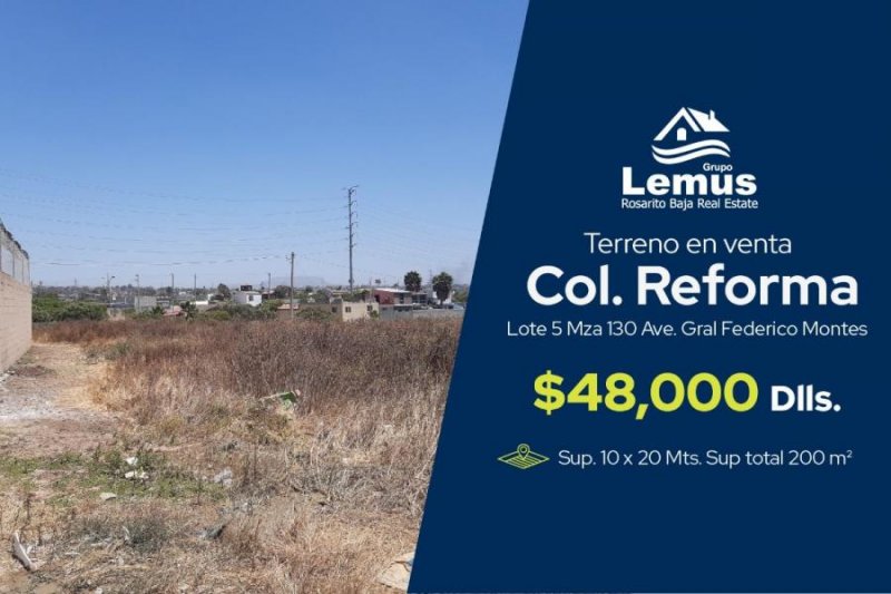 Foto Terreno en Venta en Reforma, Reforma, Baja California - U$D 48.000 - TEV290126 - BienesOnLine