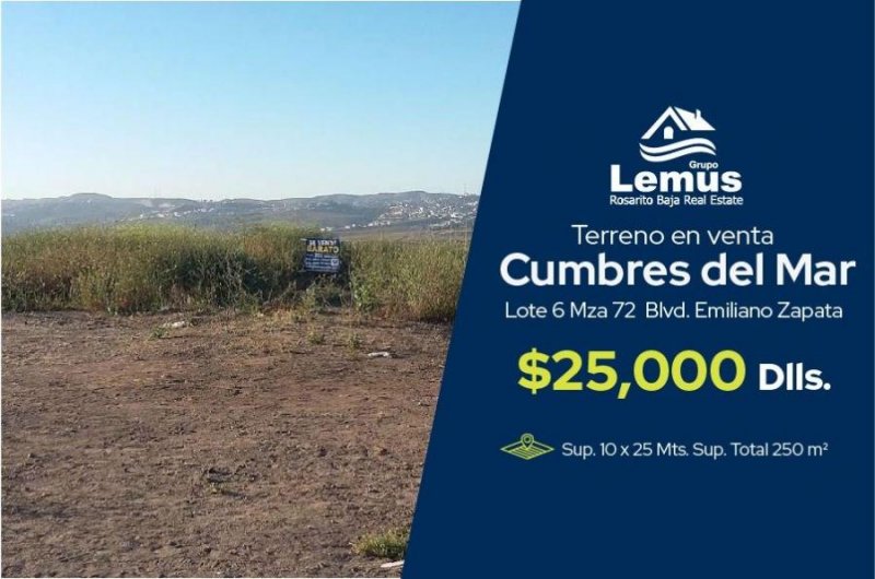 Foto Terreno en Venta en Cumbres del Mar, Cumbres del Mar, Baja California - U$D 25.000 - TEV290923 - BienesOnLine